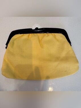 Vintage Clutch Made In Italy Butter Yellow